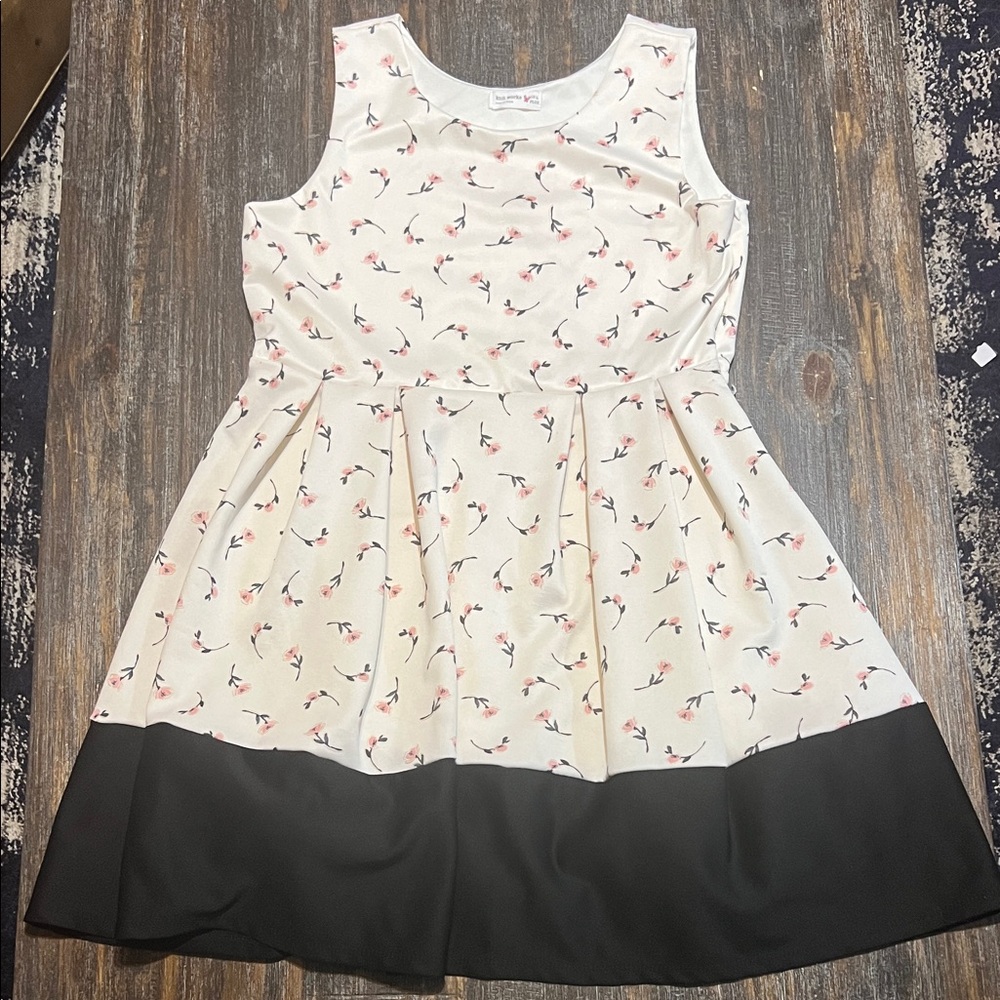 Knitworks Cream and Black Floral Kids Dress
